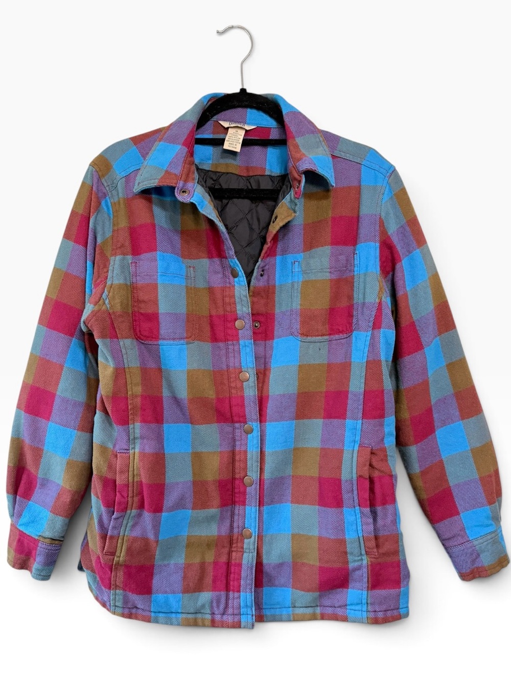 Duluth Trading Co. Women's Insulated Flannel Shirt Jacket Red Blue Plaid Size M